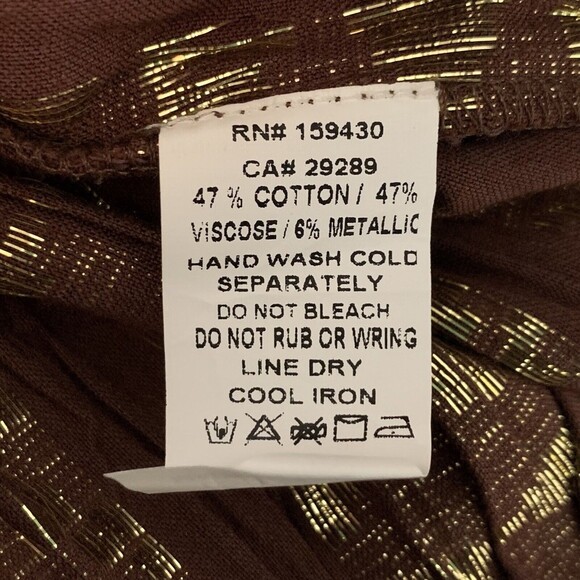 Elan Crop Top Women M Elastic Neck and Hem Short Flare Sleeve Brown Gold - Picture 11 of 11